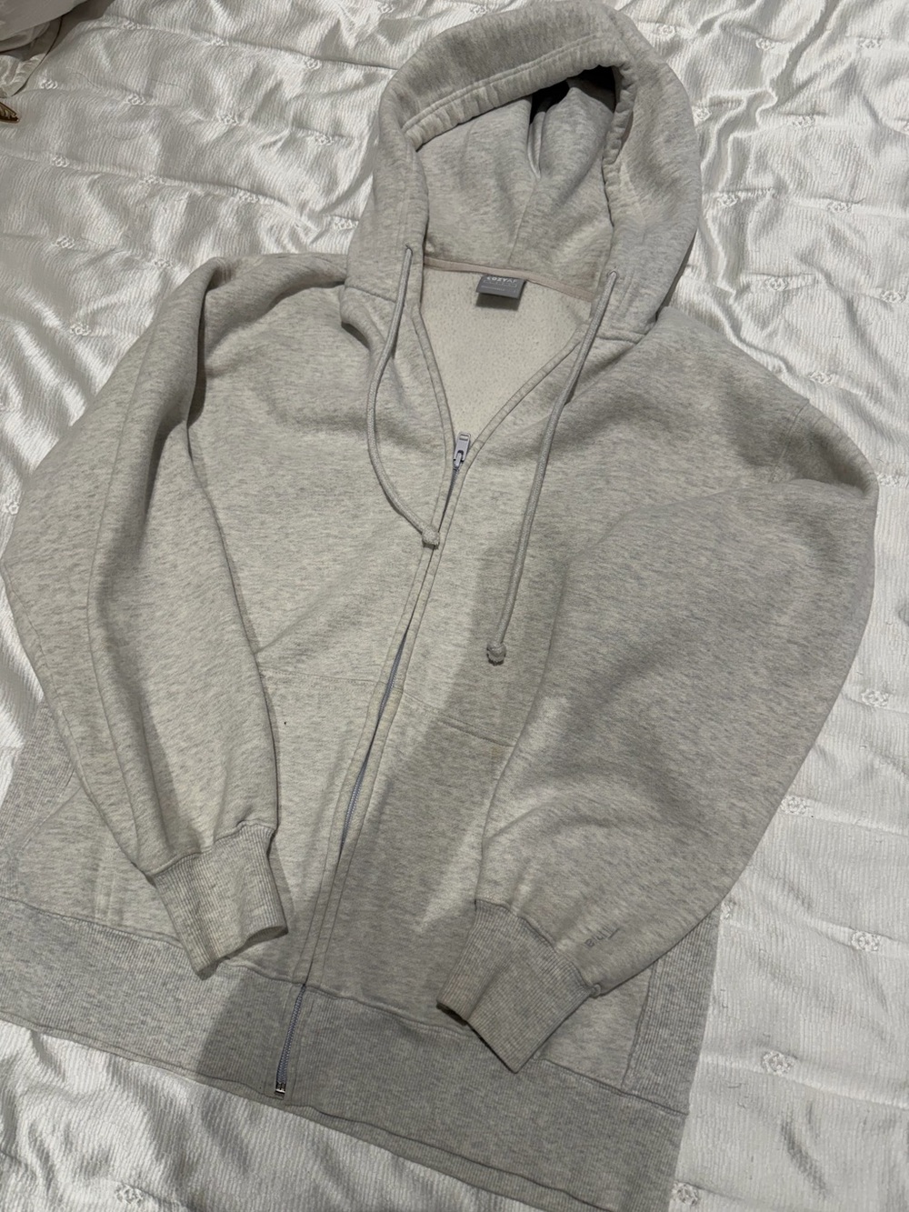 Aritzia TNA Light Heather Gray Zip-Up Hoodie